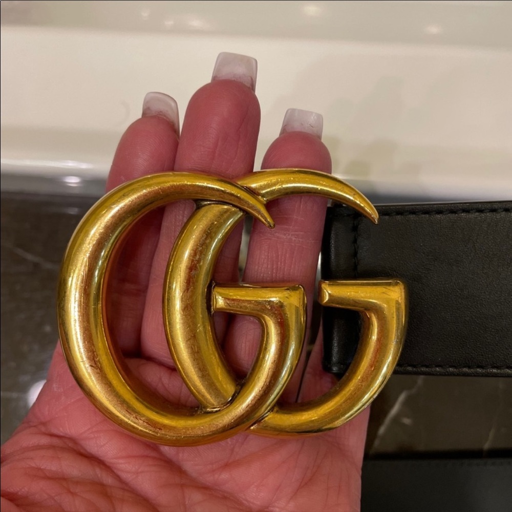 BLACK Gucci belt 75mm